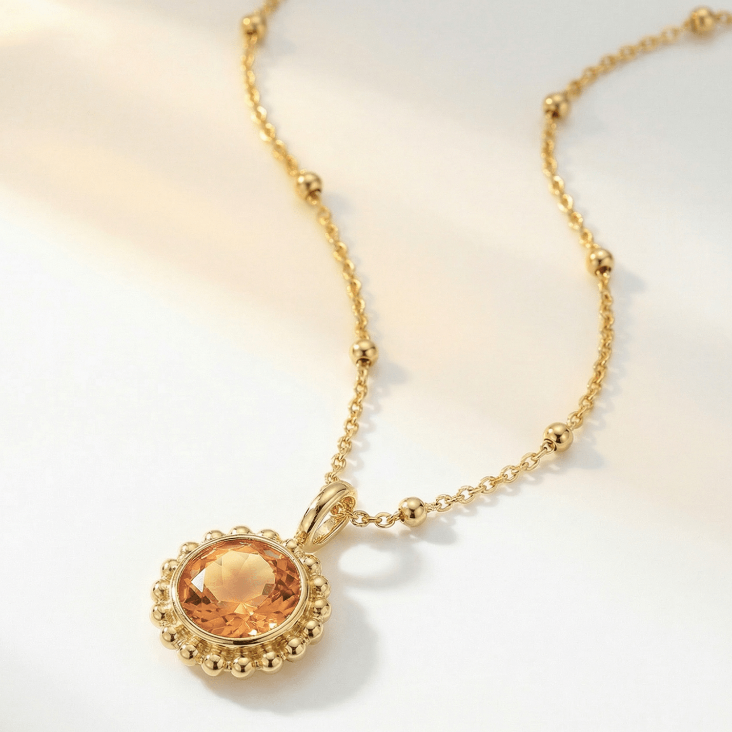Sunburst Necklace - Citrine in Gold or Silver