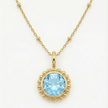 Sunburst Necklace - Sky Blue Topaz in Gold or Silver