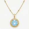 Sunburst Necklace - Sky Blue Topaz in Gold or Silver