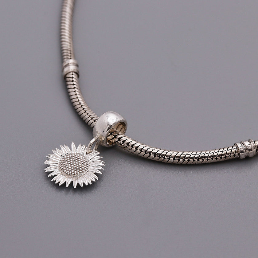 Sunflower Silver Charm