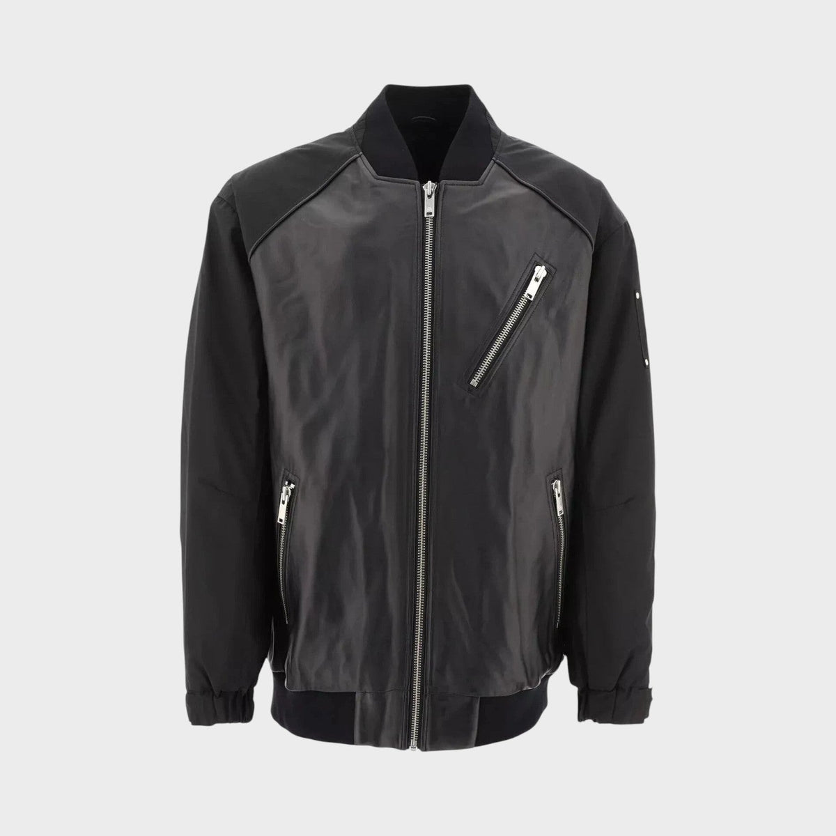 Anica Bomber Leather Jacket Black