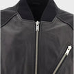 Anica Bomber Leather Jacket Black