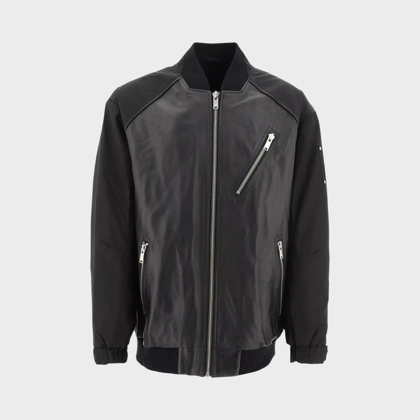 Anica Bomber Leather Jacket Black
