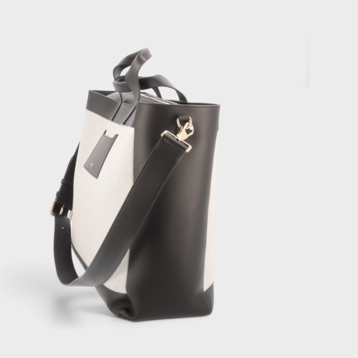 Two Way Ormond Canvas Leather Bag Beige Black