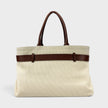 Medusa Head Large Canvas Belt Tote Bag Beige