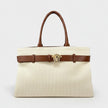 Medusa Head Large Canvas Belt Tote Bag Beige