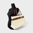 Medusa Head Large Canvas Belt Tote Bag Beige