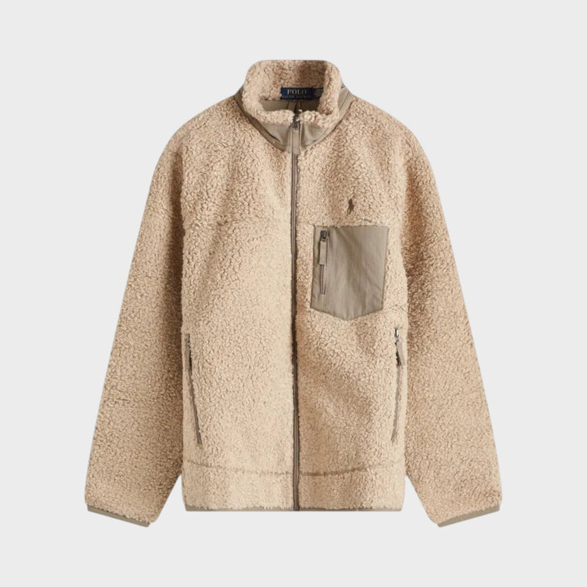 Fleece Zip Jacket Beige Heather