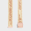 Logo Print Faux Raffia Belt Beige
