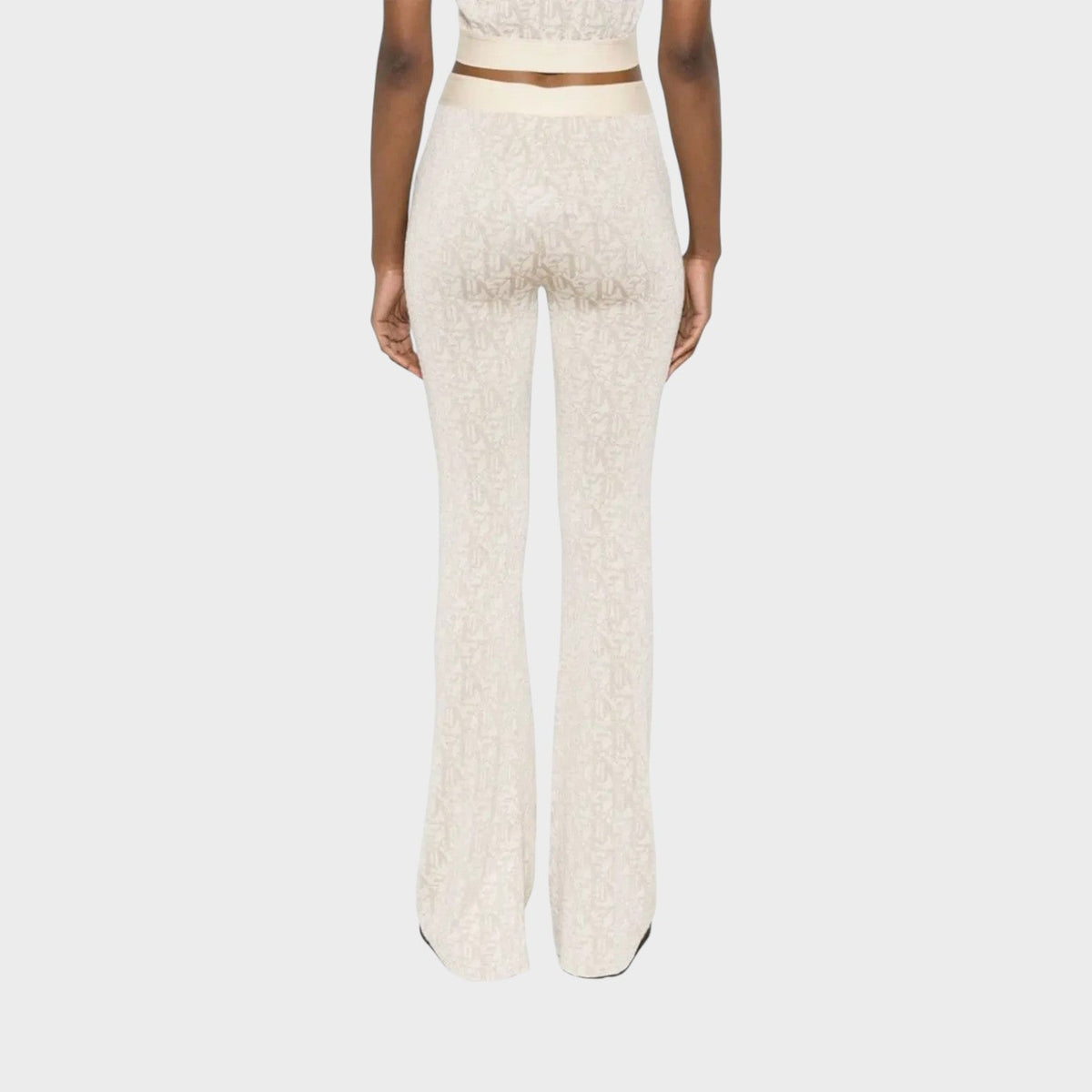Monogram Jacquard Knitted Trousers Beige