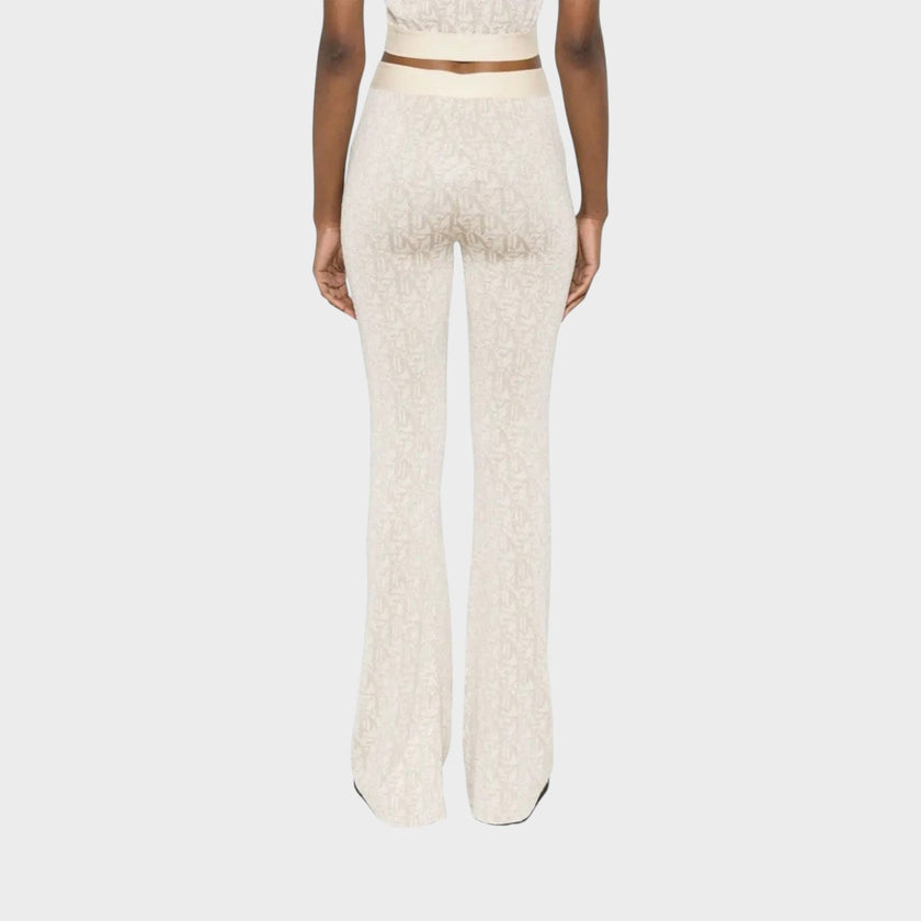 Monogram Jacquard Knitted Trousers Beige