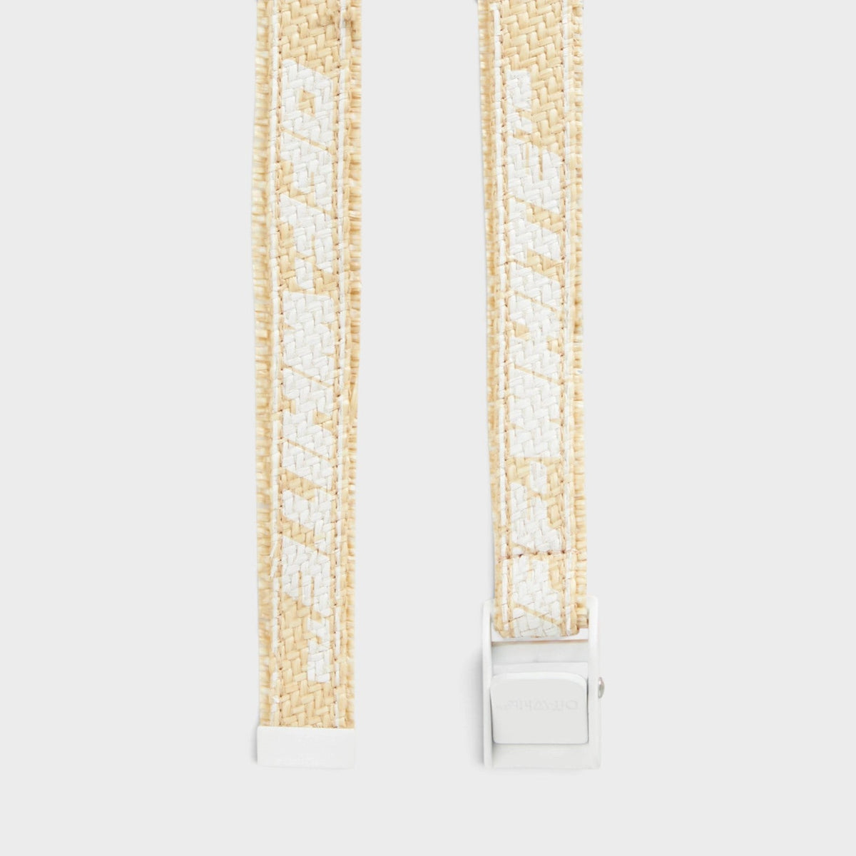 Industrial Printed Raffia Belt Beige