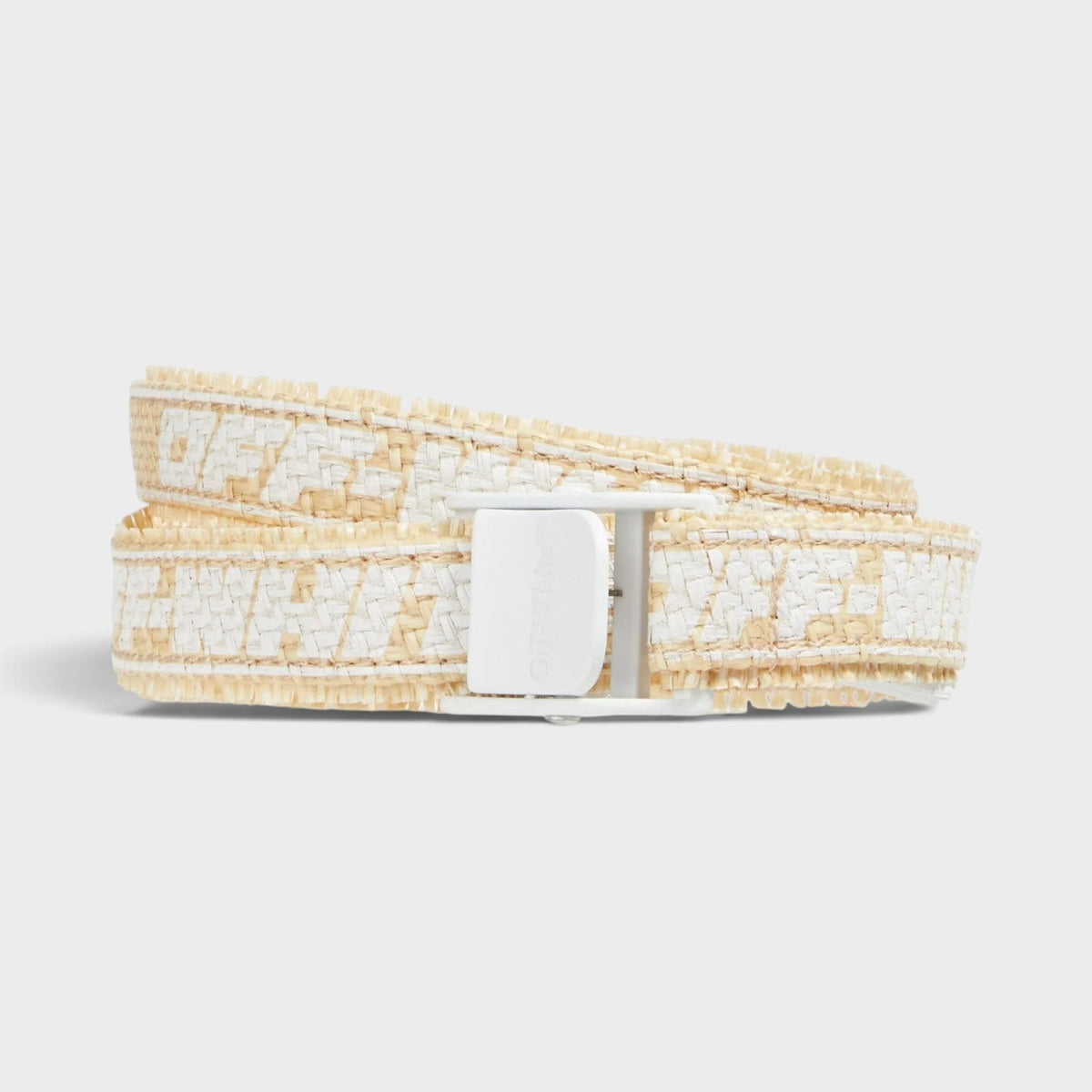 Industrial Printed Raffia Belt Beige