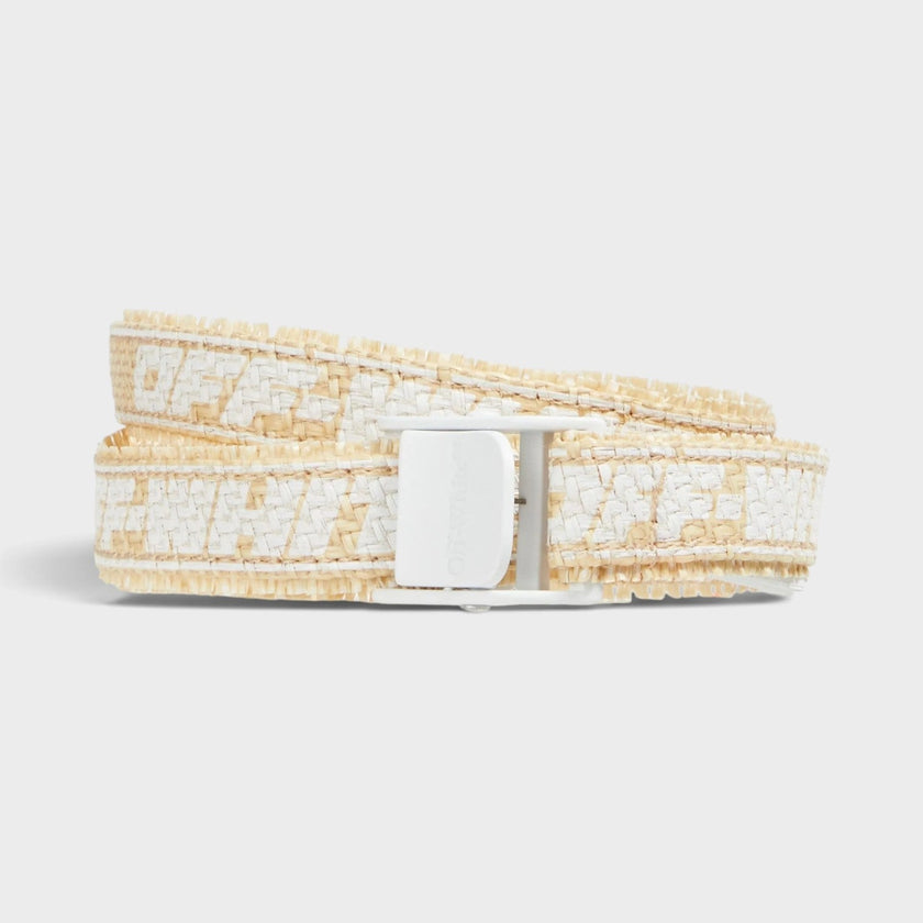 Industrial Printed Raffia Belt Beige