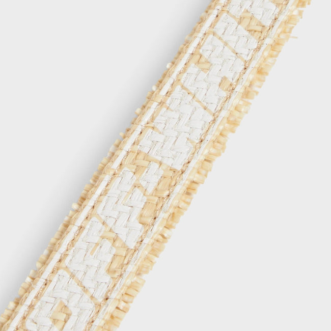 Industrial Printed Raffia Belt Beige