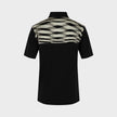 Contrasting-Collar Polo Shirt With Geometric Motifs Black