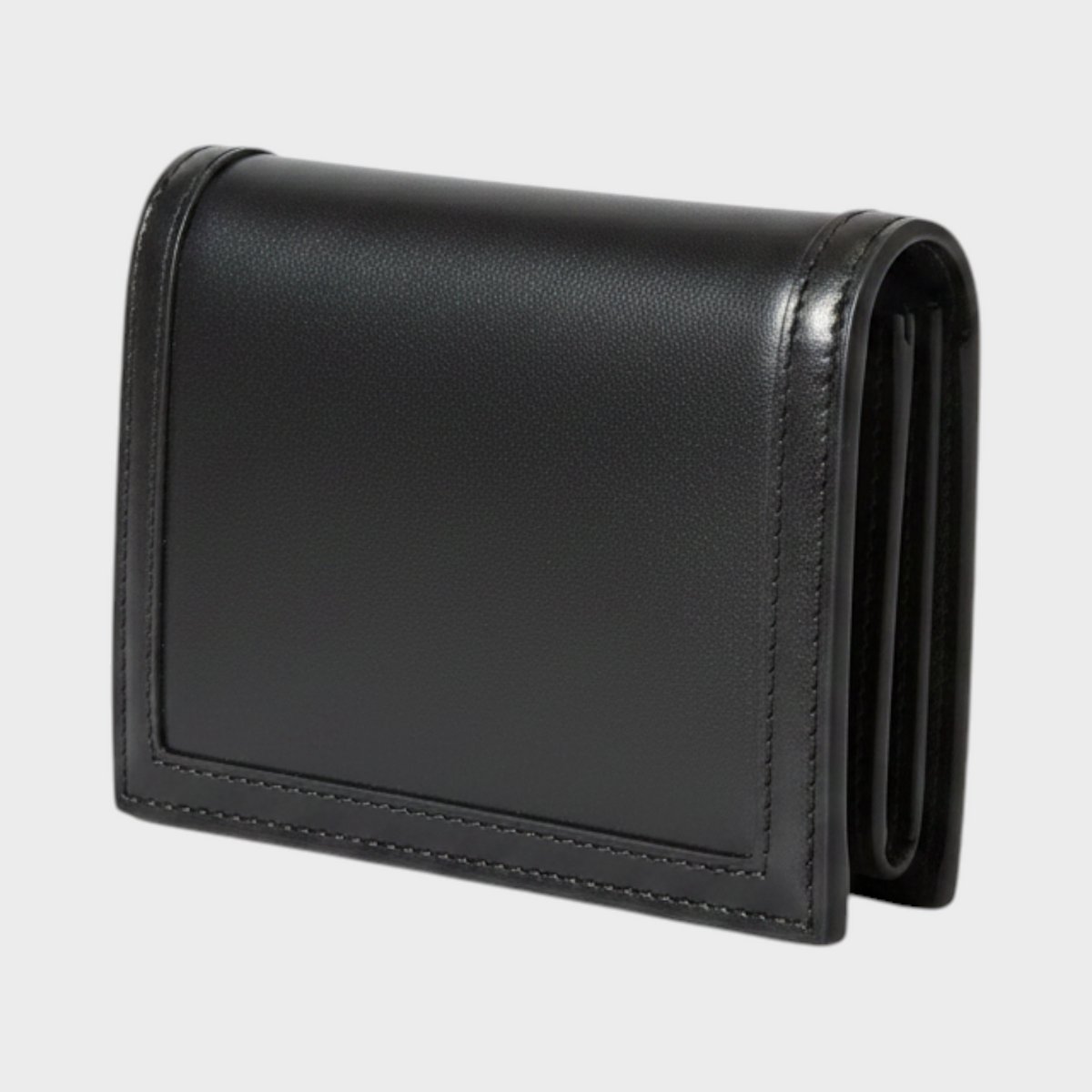 Greca Bifold Wallet Calf Leather Black