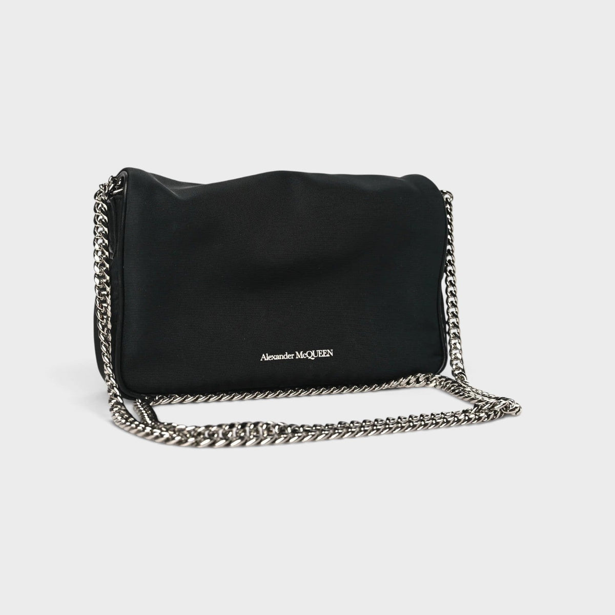 Nylon Graffiti Skull Small Crossbody Bag Black White