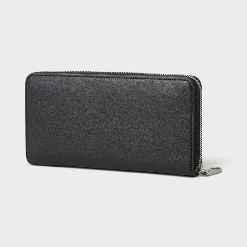 Sculpted Zip Around Wallet Black