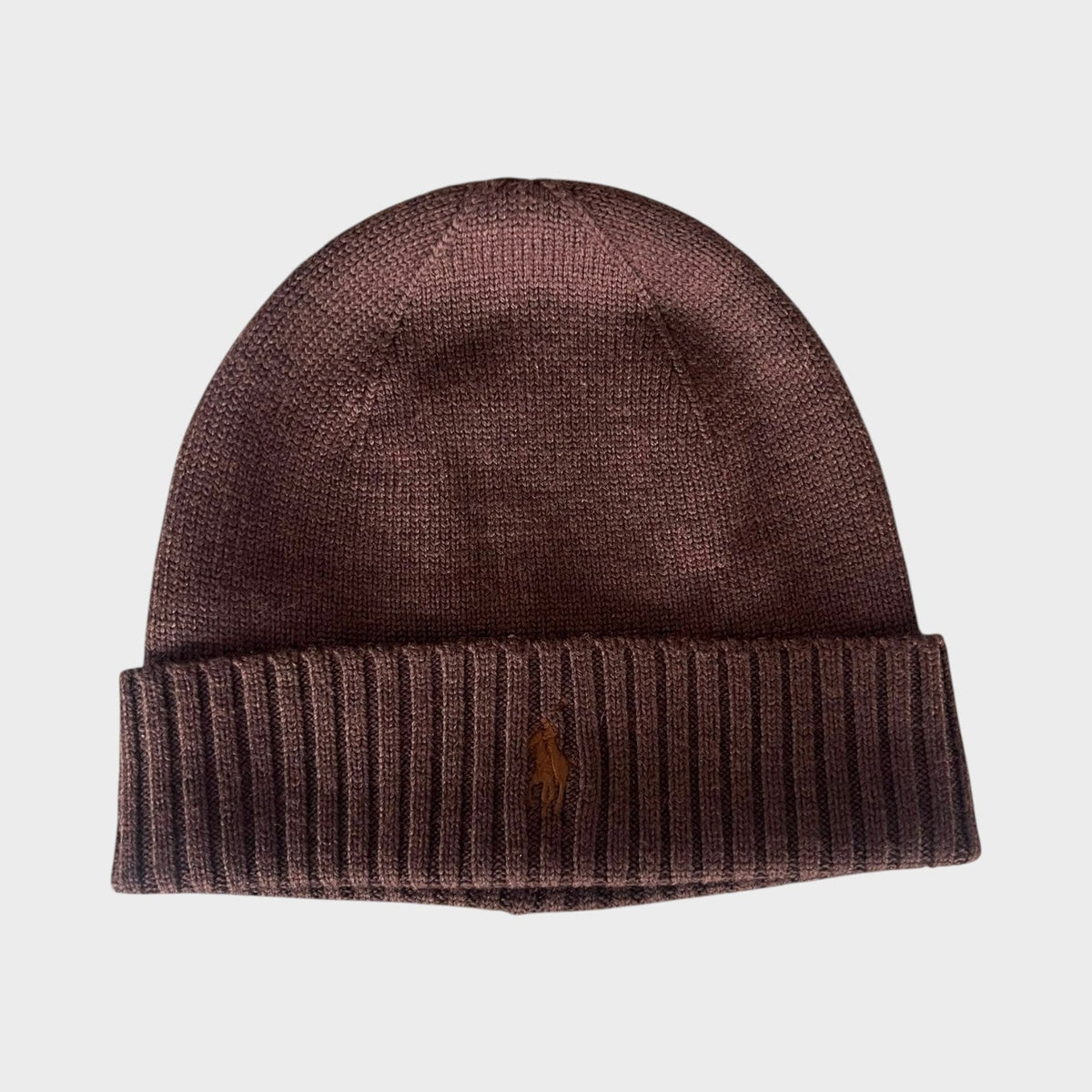 Pony Embroidered Beanie Brown