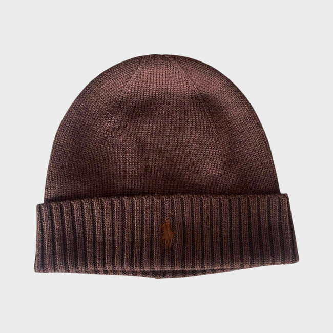 Pony Embroidered Beanie Brown