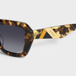 Rectangular Round Sunglasses Brown
