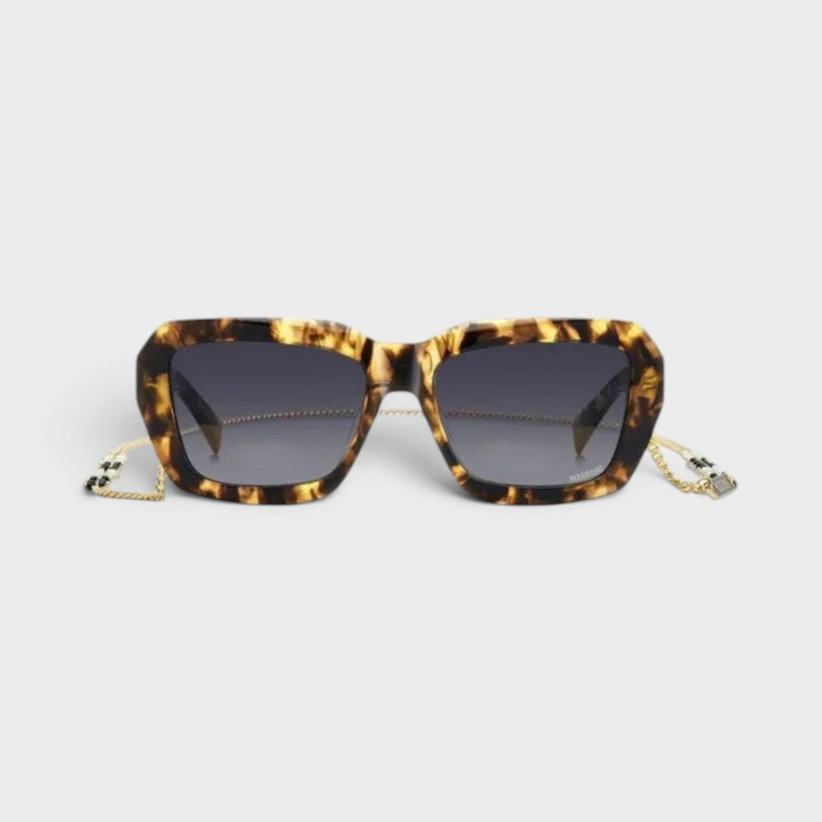 Rectangular Round Sunglasses Brown