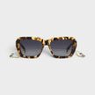Rectangular Round Sunglasses Brown