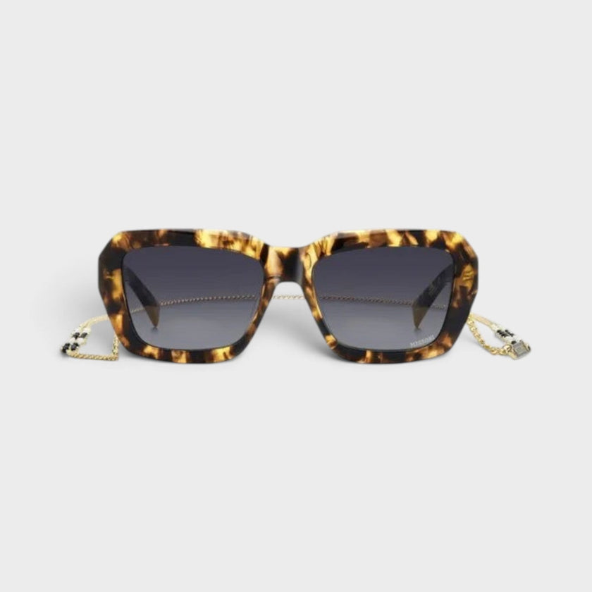Rectangular Round Sunglasses Brown