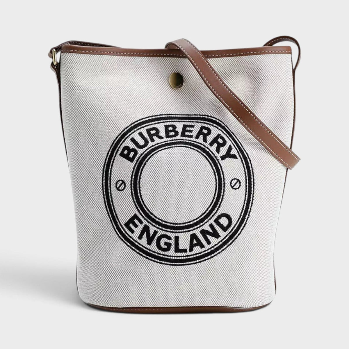 Roundel Medium Bucket Bag Dark Wheat Beige