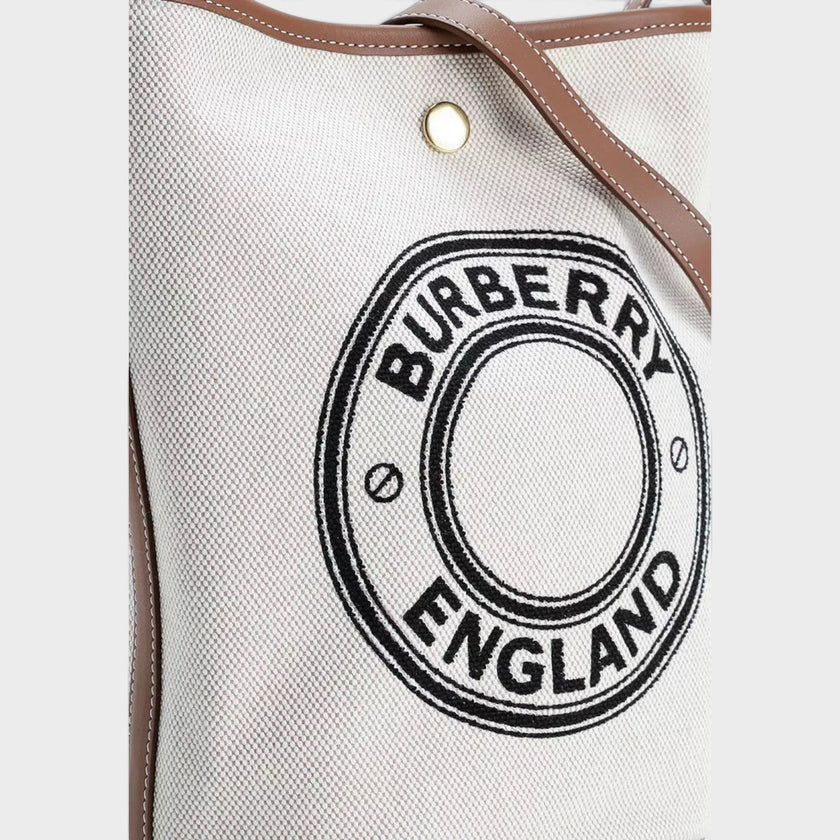 Roundel Medium Bucket Bag Dark Wheat Beige