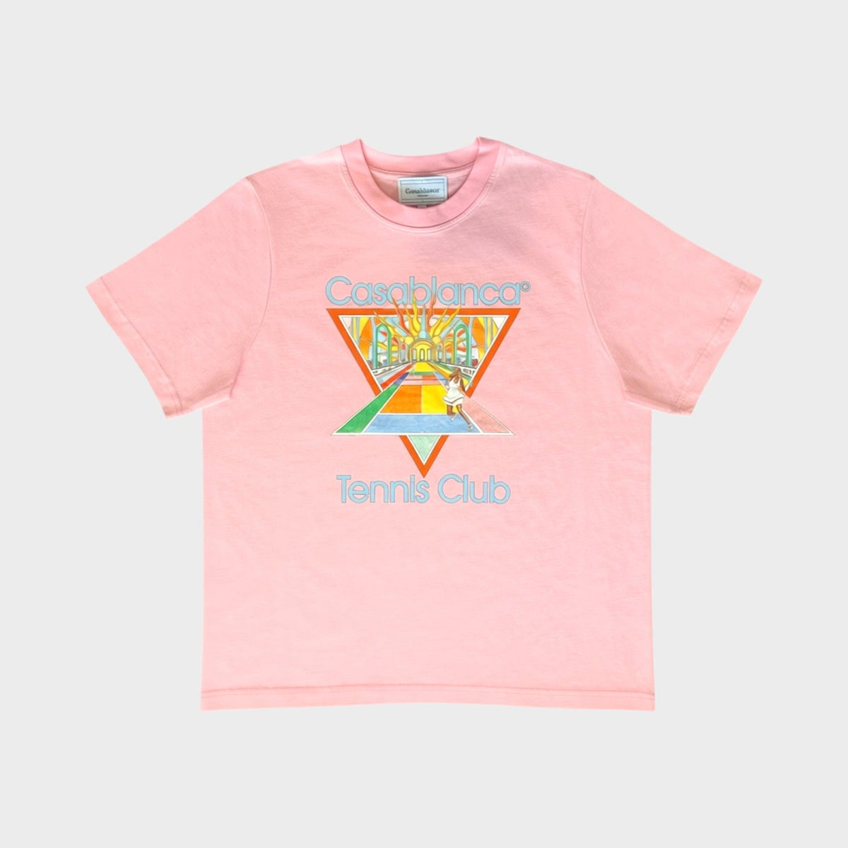 Tennis Club Icon Printed T Shirt Pink