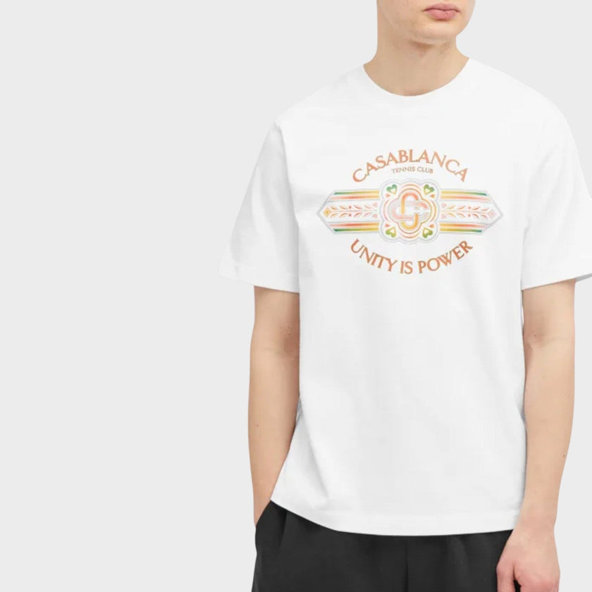 Casablanca Printed T-Shirt Unity Is Power White