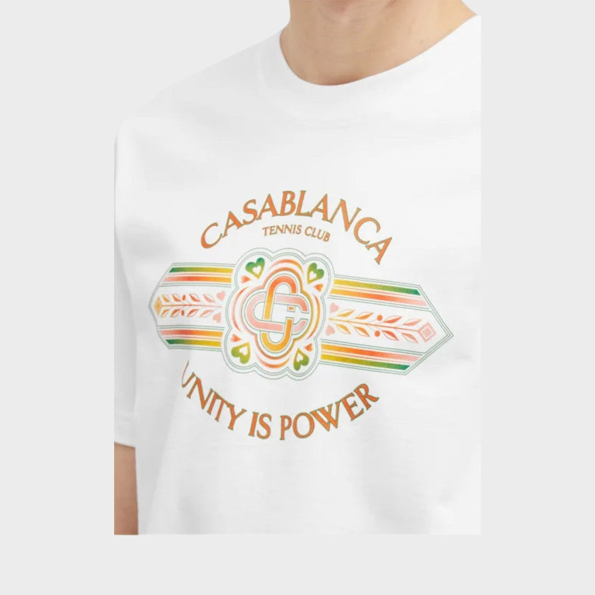 Casablanca Printed T-Shirt Unity Is Power White
