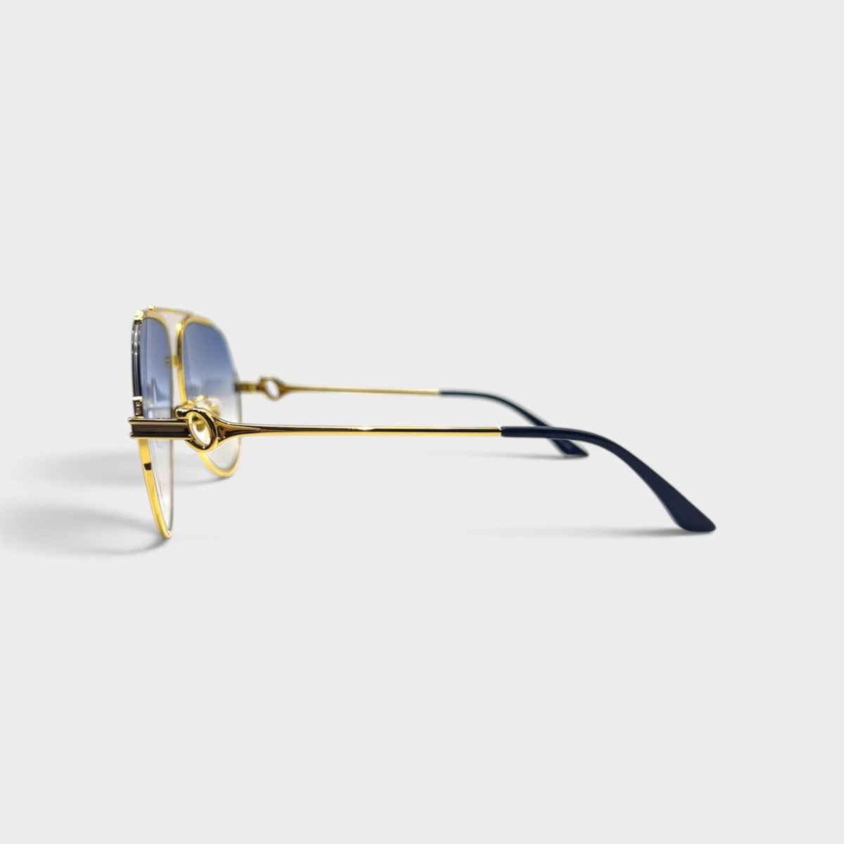 Stainless Steel Aviator Gold Silver Midnight Blue Gradient