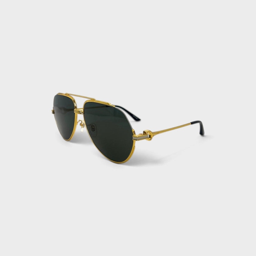 Rounded Frame Sunglasses Gold Black