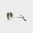 Rounded Frame Sunglasses Gold Black