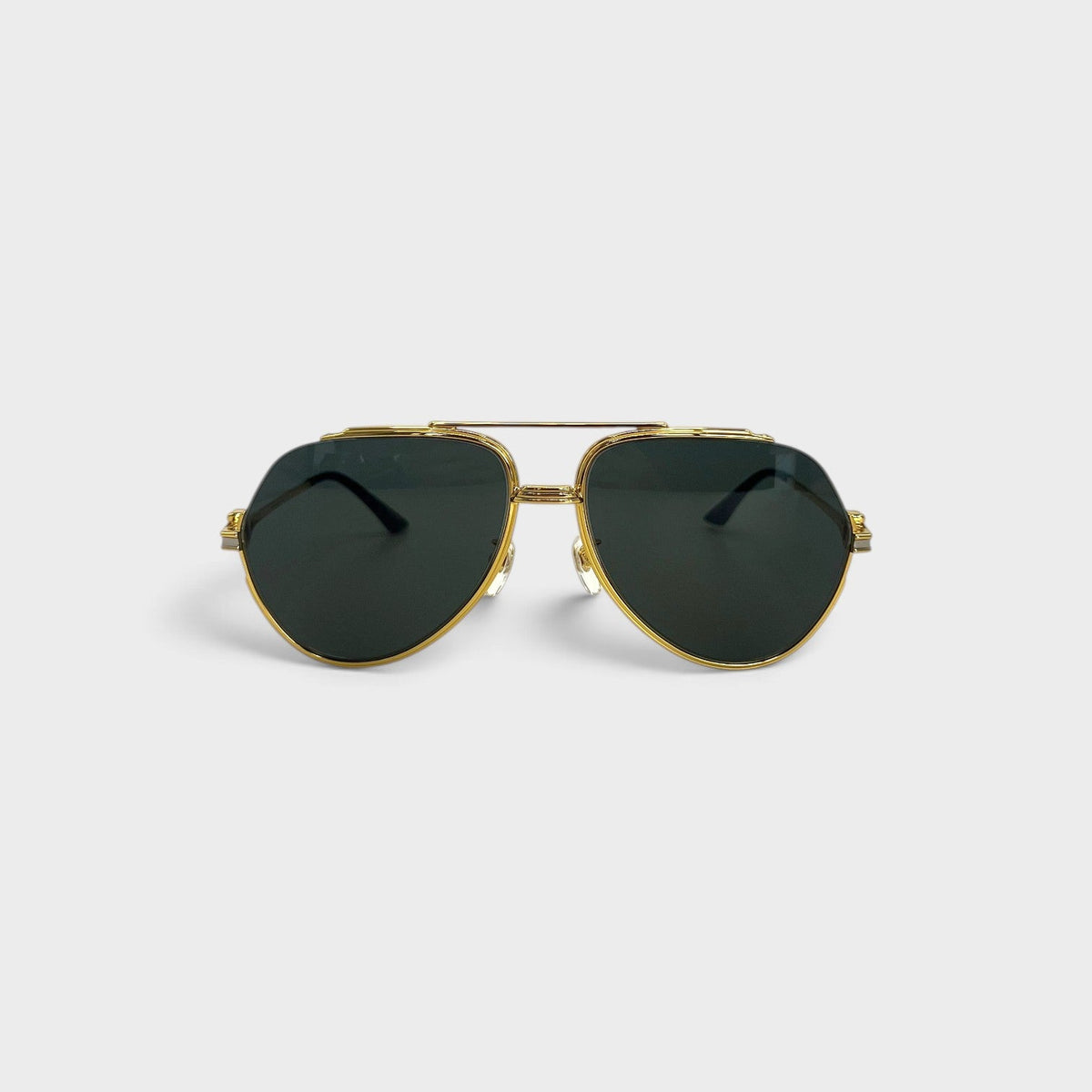 Rounded Frame Sunglasses Gold Black