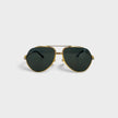 Rounded Frame Sunglasses Gold Black