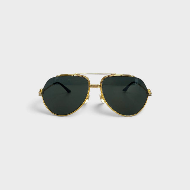 Rounded Frame Sunglasses Gold Black