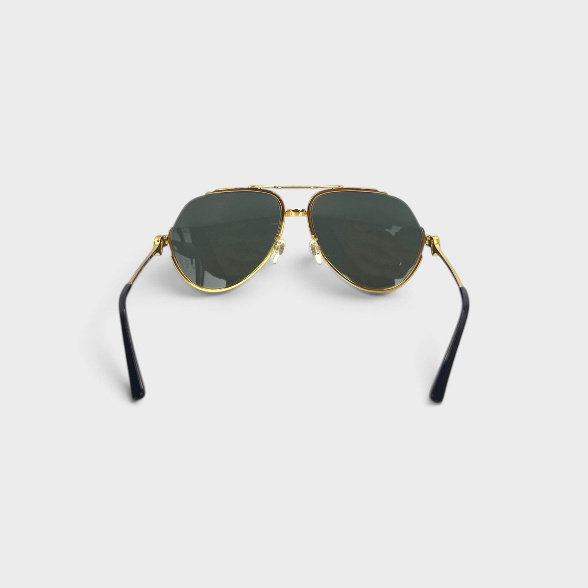 Rounded Frame Sunglasses Gold Black