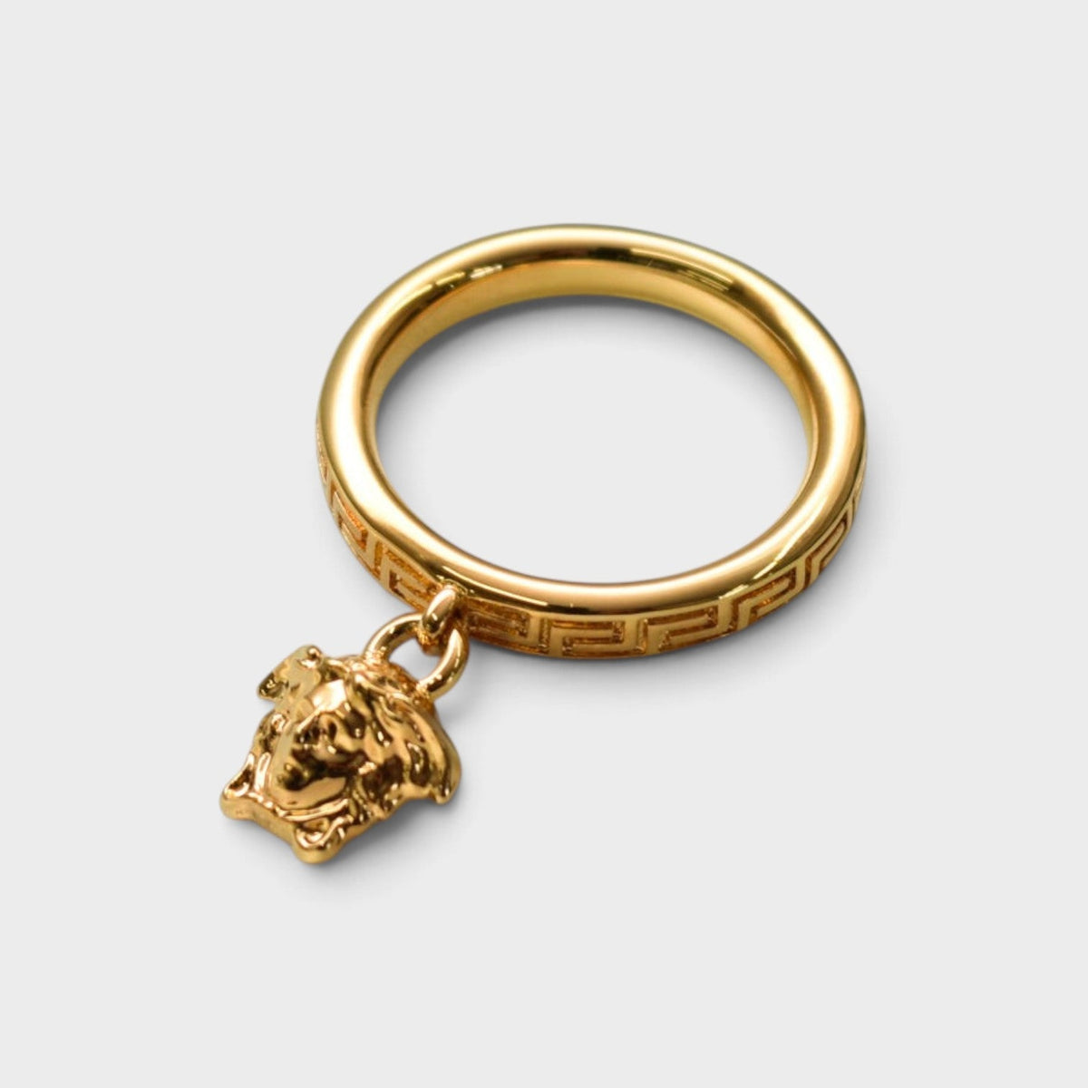 Medusa Head Greca Ring Gold