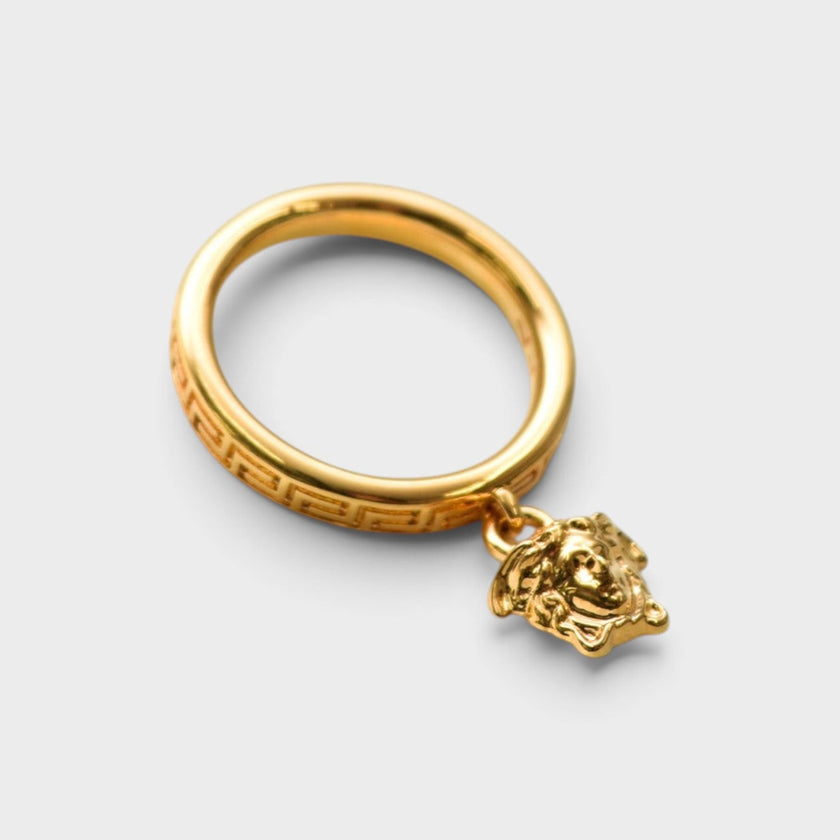 Medusa Head Greca Ring Gold