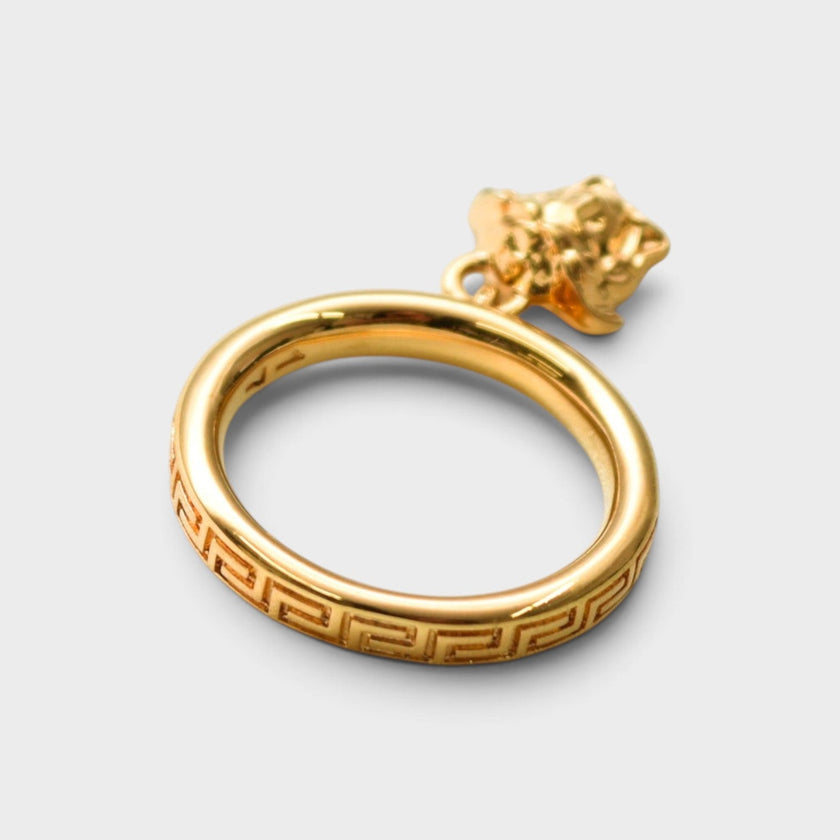 Medusa Head Greca Ring Gold
