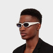 Linda Farrow Ovalo Oval Sunglasses in White