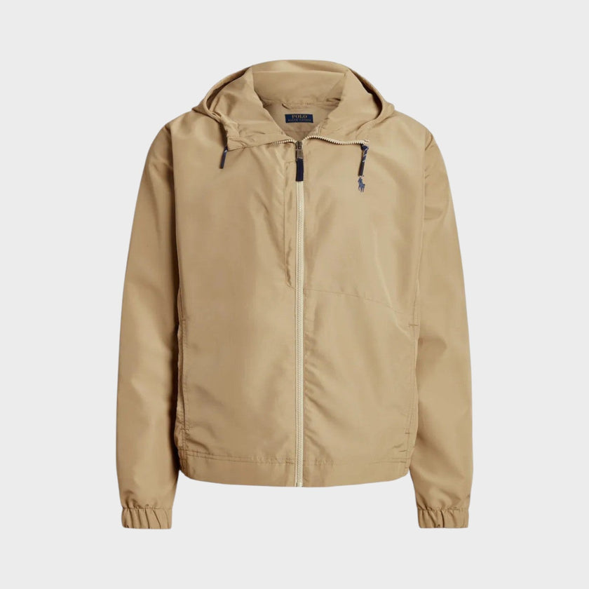Hooded Embroidered Jacket Khaki