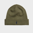 Logo Embroidered Wool Beanie Khaki Green
