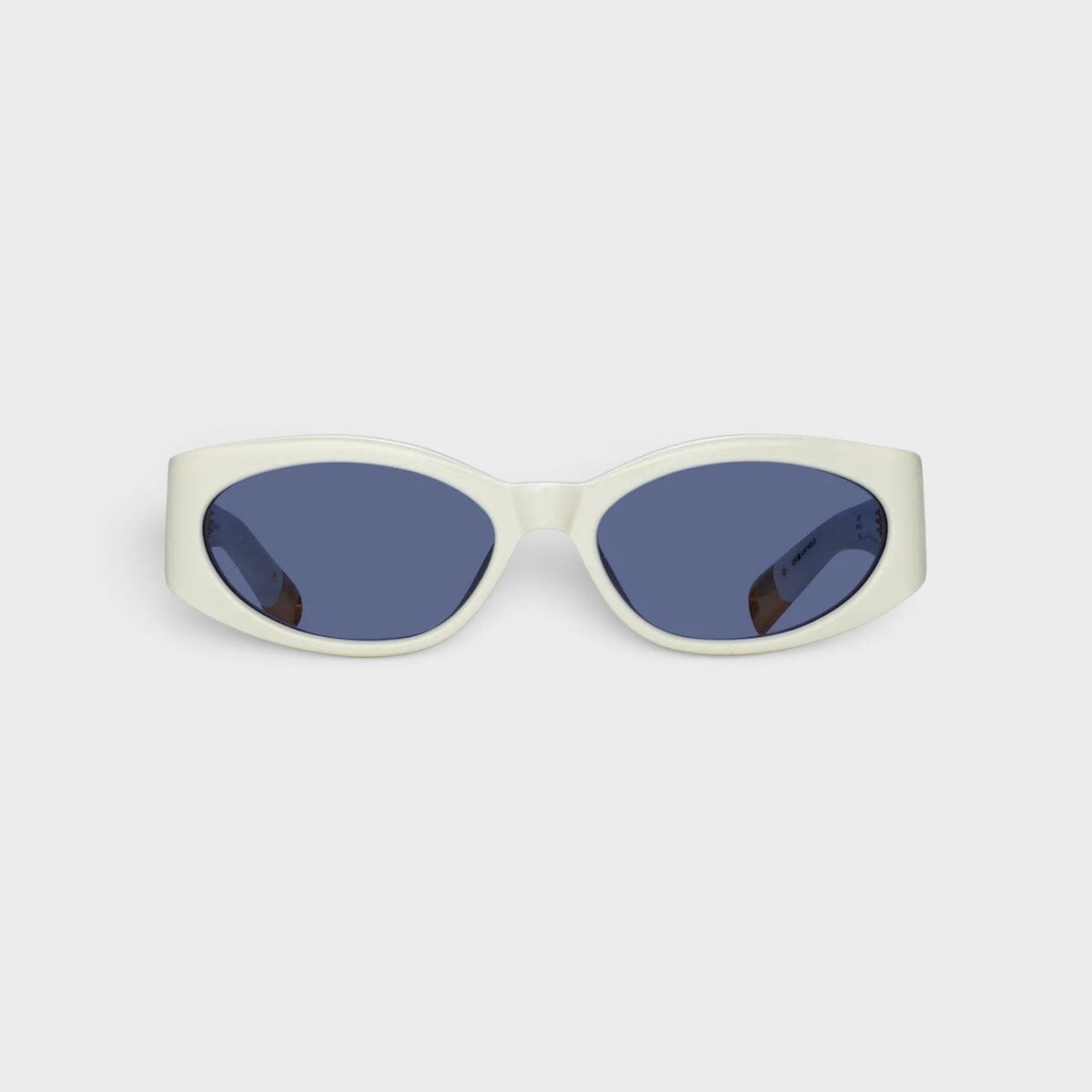 Linda Farrow Ovalo Oval Sunglasses in White