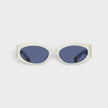 Linda Farrow Ovalo Oval Sunglasses in White