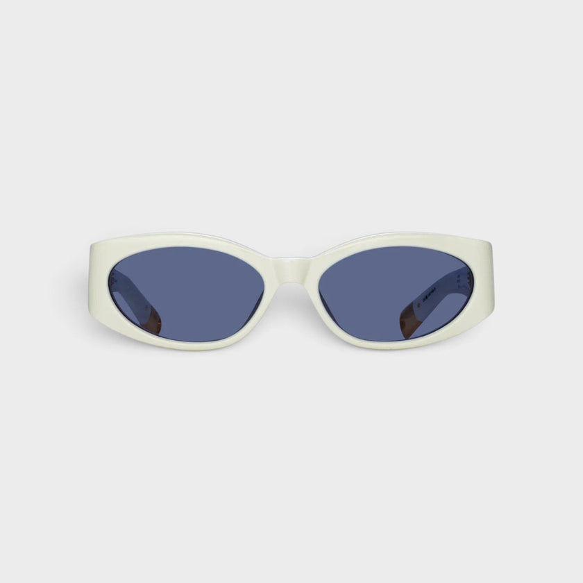 Linda Farrow Ovalo Oval Sunglasses in White